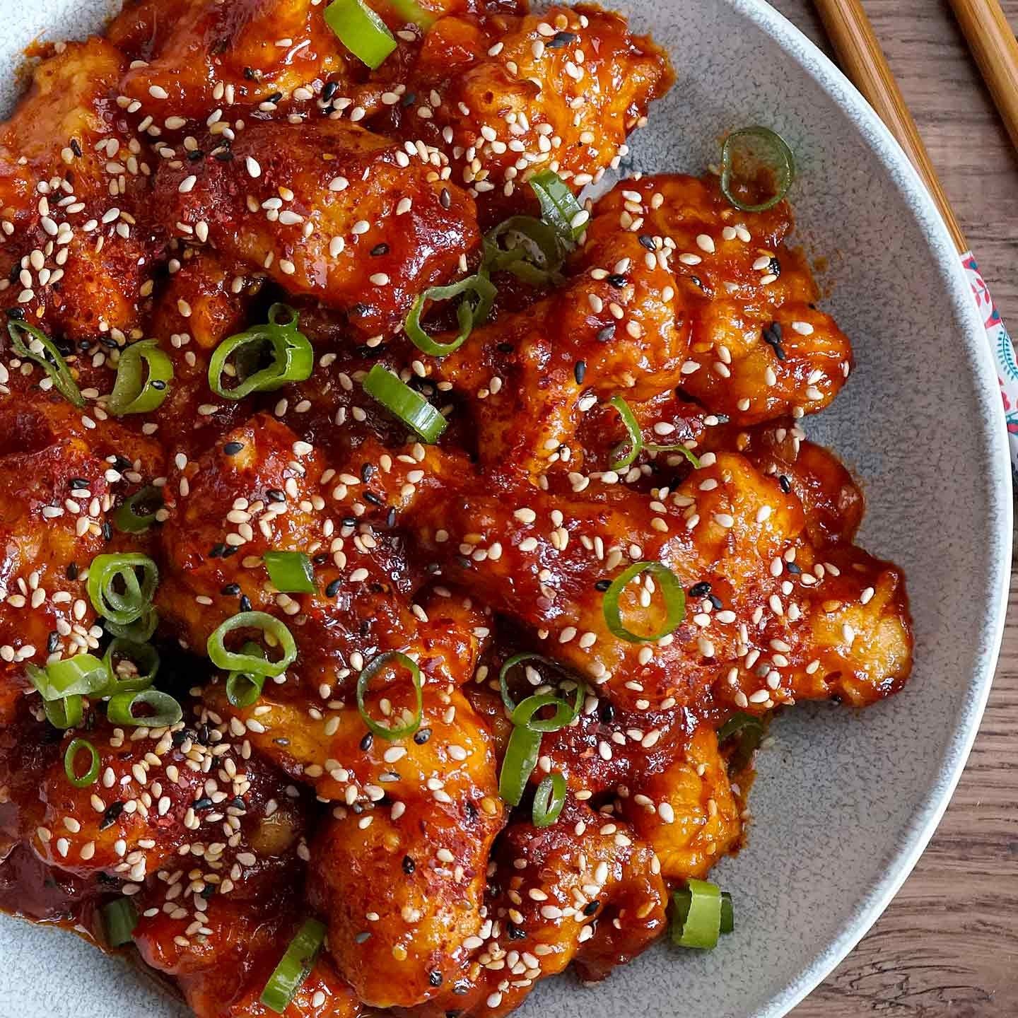 Korean Chicken Rice Bowl.